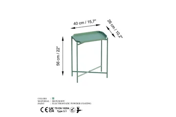 Mamta Rektangulärt Soffbord 40 cm i Metall - Grön - Möbler - Bord & matgrupper - Soffbord