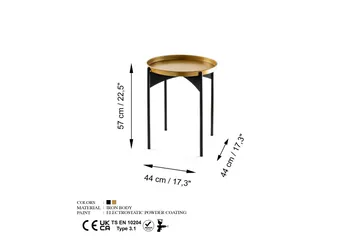 Mamta Runt Soffbord 44 cm i Metall - Guld - Möbler - Bord & matgrupper - Soffbord