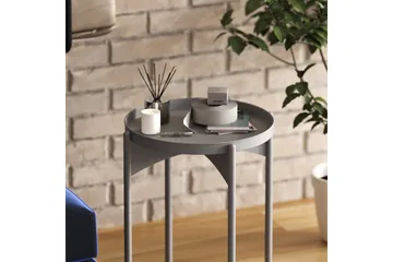 Mamta Runt Soffbord Brickbord 44 cm i Metall - Grå - Möbler - Bord & matgrupper - Soffbord