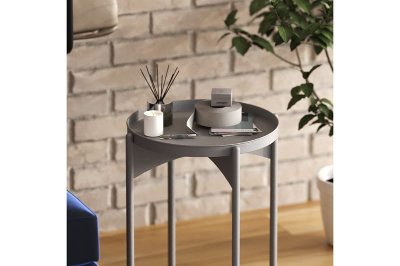 Mamta Runt Soffbord Brickbord 44 cm i Metall - Grå - Möbler - Bord & matgrupper - Soffbord