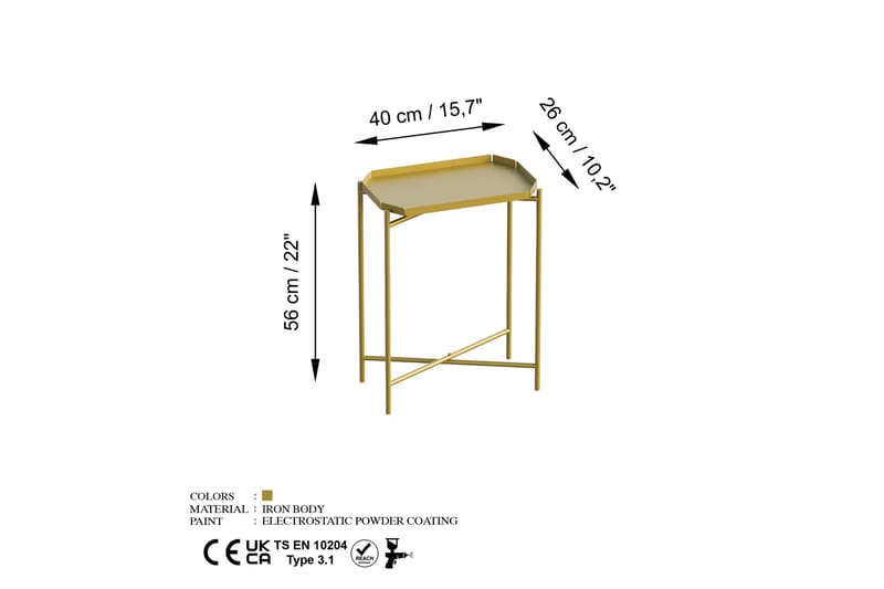 Mamta Soffbord 26 cm - Guld - Möbler - Bord & matgrupper - Soffbord
