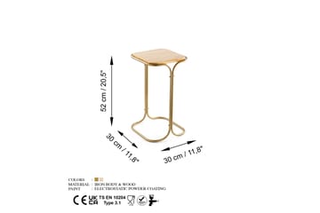 Mamta Soffbord 30 cm - Guld/Natural - Möbler - Bord & matgrupper - Soffbord