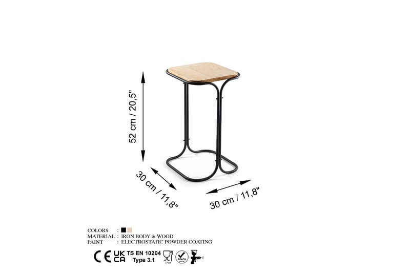Mamta Soffbord 30 cm - Svart/Natural - Möbler - Bord & matgrupper - Soffbord