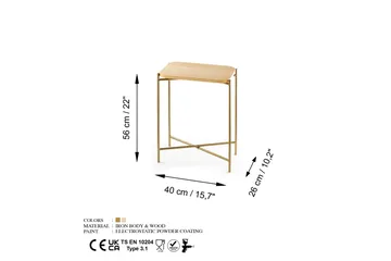 Mamta Soffbord 40 cm - Guld/Natural - Möbler - Bord & matgrupper - Soffbord