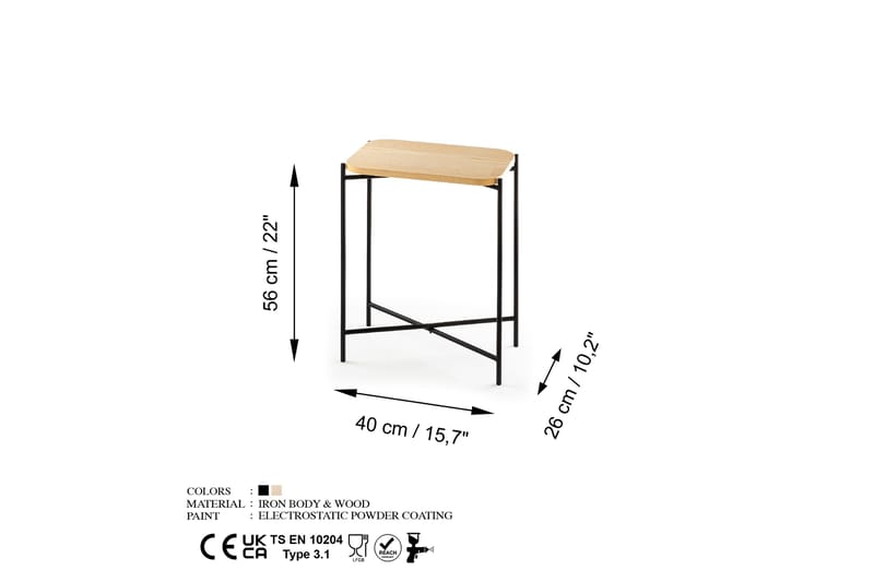 Mamta Soffbord 40 cm - Svart/Natural - Soffbord