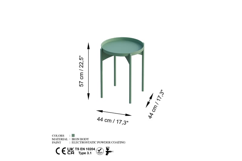 Mamta Soffbord 44 cm - Green - Möbler - Bord & matgrupper - Soffbord