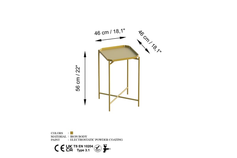 Mamta Soffbord 46 cm - Guld - Möbler - Bord & matgrupper - Soffbord