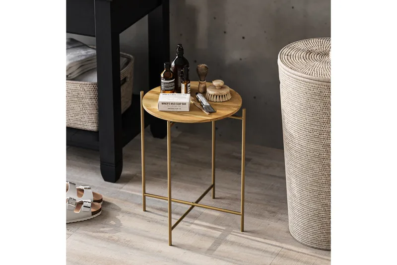 Mamta Soffbord 46 cm, Guld/Natural