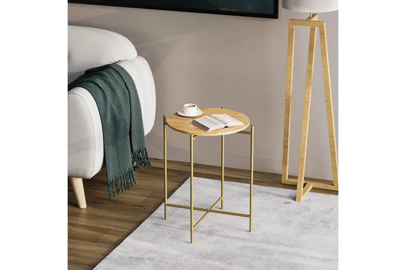 Mamta Soffbord 46 cm - Guld/Natural - Möbler - Bord & matgrupper - Soffbord