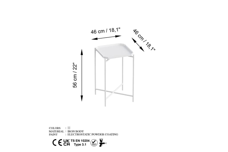 Mamta Soffbord 46 cm - Vit - Soffbord