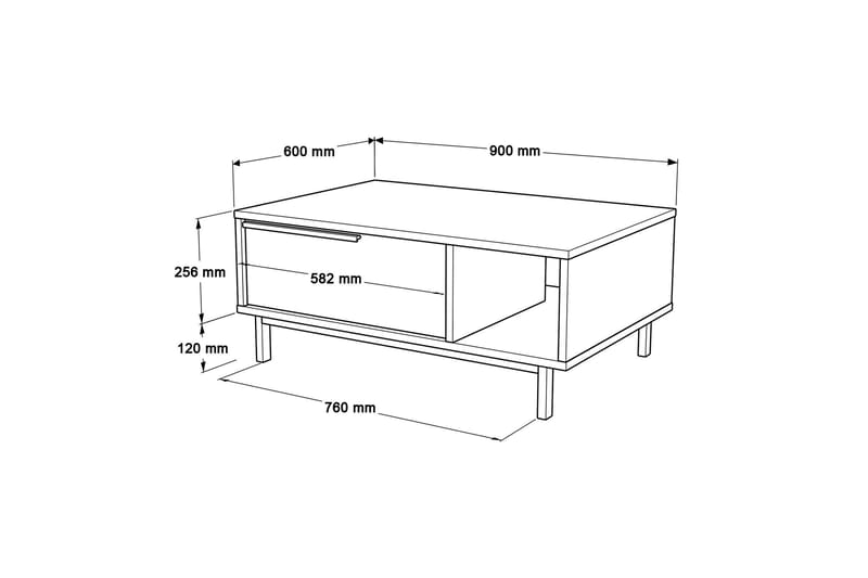 Manku Soffbord 90 cm - Vit - Soffbord