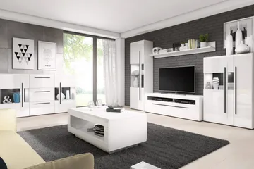 Maricruz Soffbord 110 cm med Förvaring Hylla - Vit - Möbler - Bord & matgrupper - Soffbord