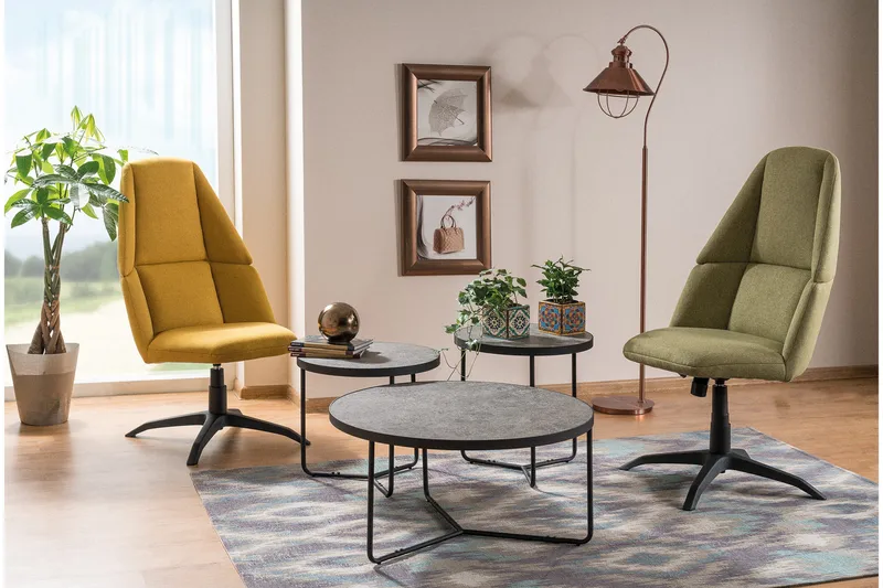 Marore Satsbord Runt - Grå/Svart - Möbler - Bord & matgrupper - Soffbord