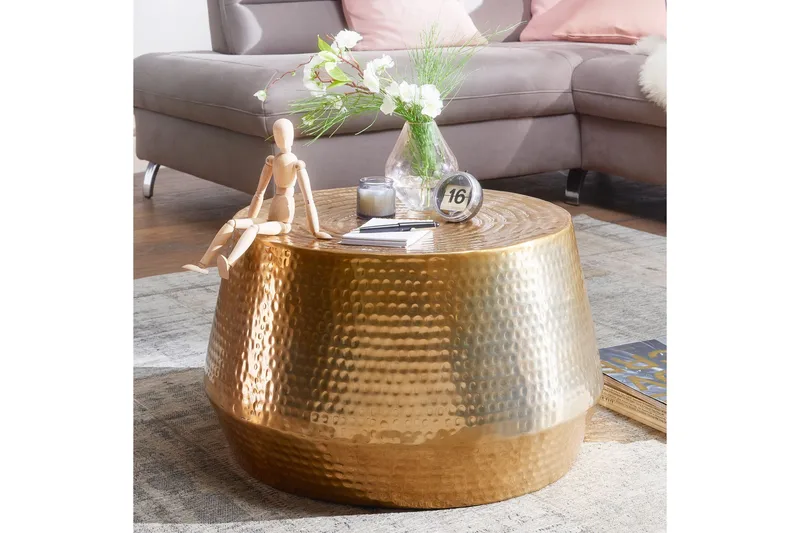 Marypark 60 cm Runt Soffbord i Metall - Guld - Möbler - Bord & matgrupper - Soffbord