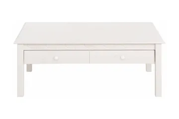 Marzell 110 cm Rektangulärt Soffbord med Lådor i Furu - Vit - Möbler - Bord & matgrupper - Soffbord