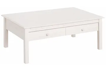 Marzell 110 cm Rektangulärt Soffbord med Lådor i Furu - Vit - Möbler - Bord & matgrupper - Soffbord