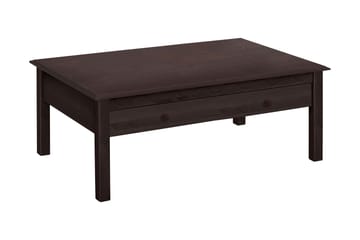Marzell 110 cm Rektangulärt Soffbord med Lådor i Massivt Trä och Glas - Mörkbrun - Möbler - Bord & matgrupper - Soffbord