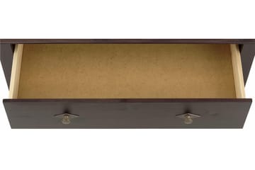 Marzell 110 cm Rektangulärt Soffbord med Lådor i Massivt Trä och Glas - Mörkbrun - Möbler - Bord & matgrupper - Soffbord