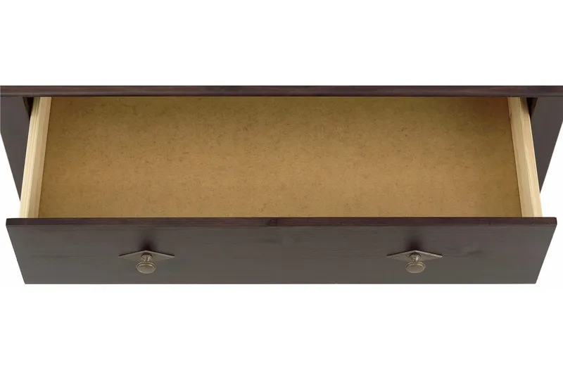 Marzell 110 cm Rektangulärt Soffbord med Lådor i Massivt Trä och Glas - Mörkbrun - Möbler - Bord & matgrupper - Soffbord