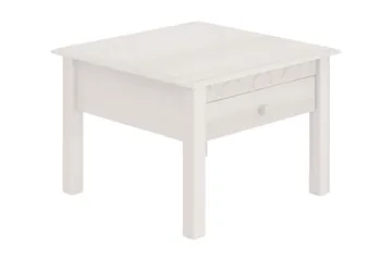 Marzell 60 cm Kvadratiskt Soffbord med Lådor i Furu - Vit - Möbler - Bord & matgrupper - Soffbord
