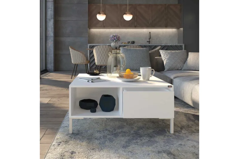 Soffbord Masao Almasi / Vit - Almasi / Vit - Möbler - Bord & matgrupper - Soffbord