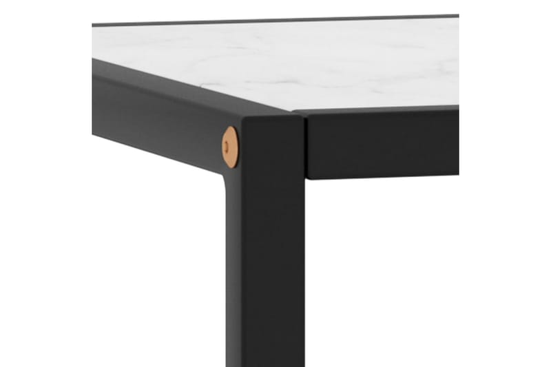 Soffbord med vitt marmorglas 40x40x50 cm - Svart - Soffbord