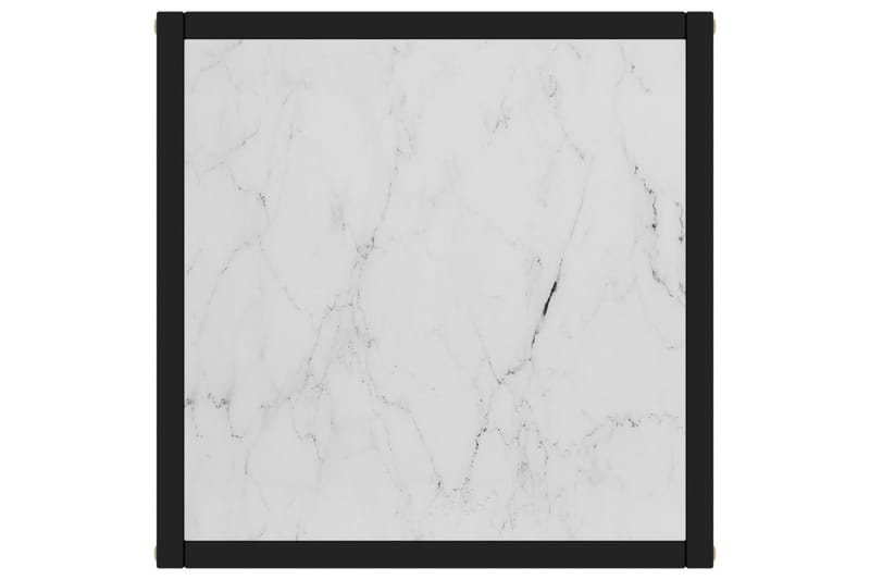 Soffbord med vitt marmorglas 40x40x50 cm - Svart - Soffbord