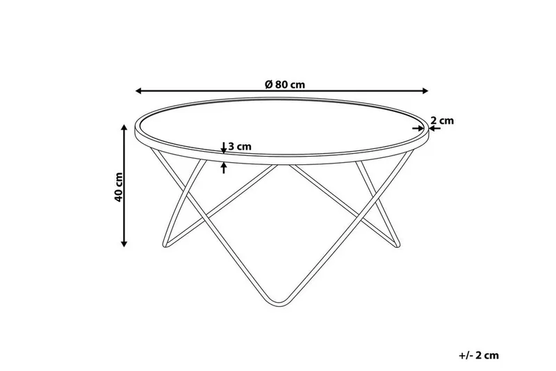Meerah Soffbord 80 cm Runt Marmormönster - Glas/Vit/Guld - Möbler - Bord & matgrupper - Soffbord