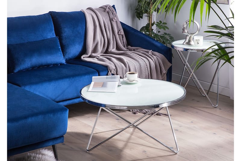 Meerah Soffbord 80 cm Runt - Vit/Silver - Möbler - Bord & matgrupper - Soffbord