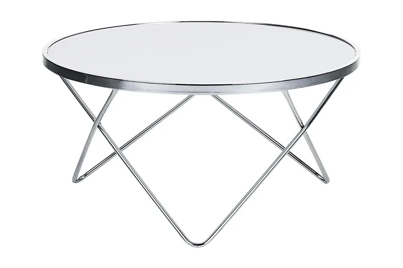 Meerah Soffbord 80 cm Runt - Vit/Silver - Möbler - Bord & matgrupper - Soffbord