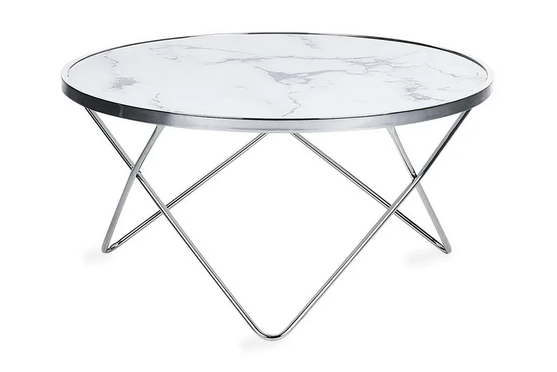 Meerah Soffbord Marmoreffekt, Vit