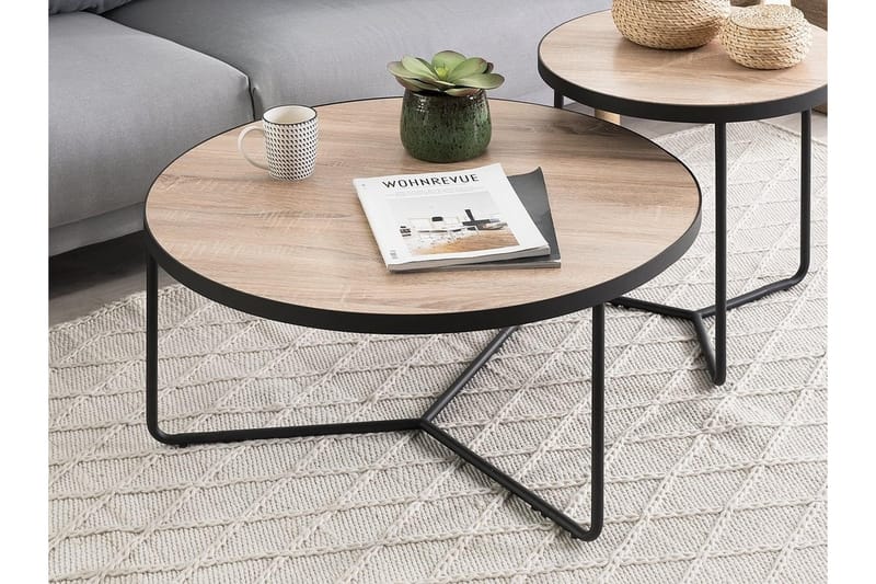 Melody Satsbord 2 St 50|80 cm - Svart - Möbler - Bord & matgrupper - Soffbord