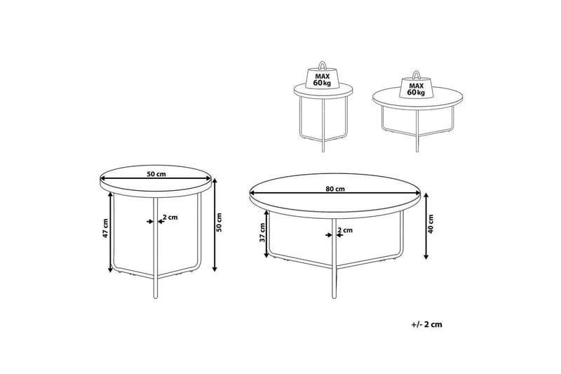 Soffbord Melody set om 2 80x80x40 cm - 80x80x40 cm - Möbler - Bord & matgrupper - Soffbord