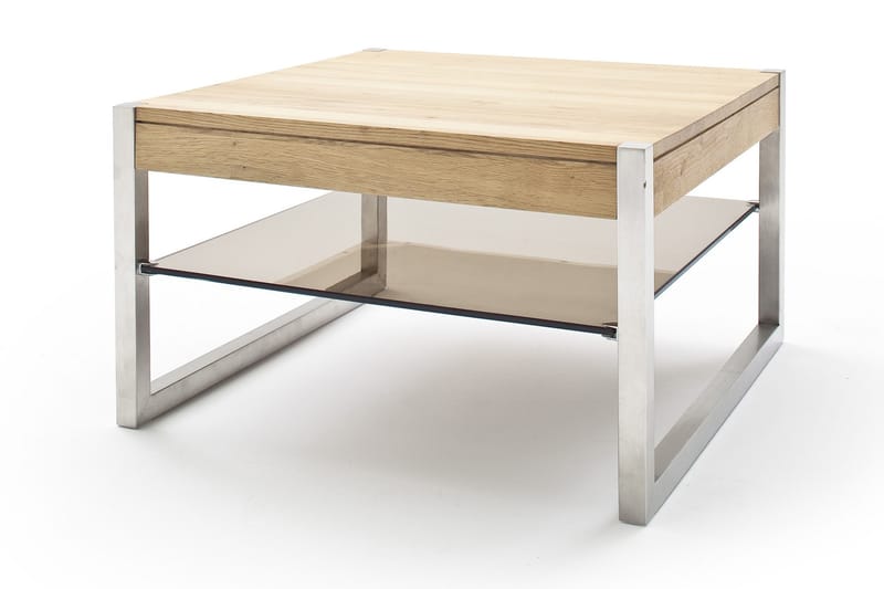 Miggel Soffbord 65 cm med Förvaring Hylla - Natur/Krom - Möbler - Bord & matgrupper - Soffbord