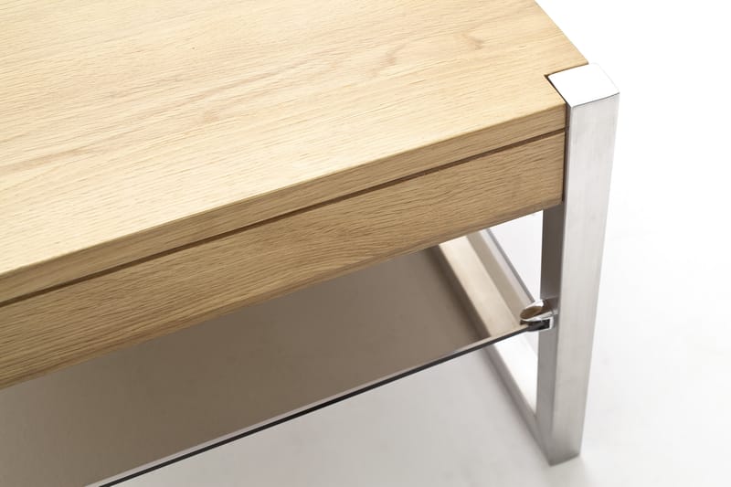 Miggel Soffbord 65 cm med Förvaring Hylla - Natur/Krom - Möbler - Bord & matgrupper - Soffbord
