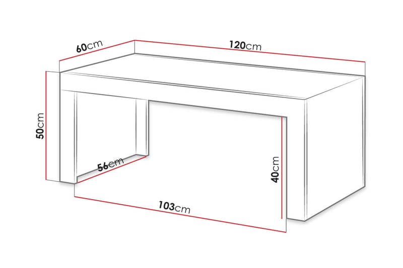 Milias Soffbord 120 cm - Natur/Antracit - Soffbord