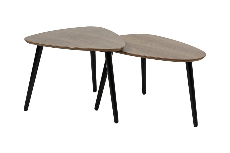 Milo Satsbord 68 cm Ovalt 2 Bord - Valnöt/Svart - Möbler - Bord & matgrupper - Soffbord