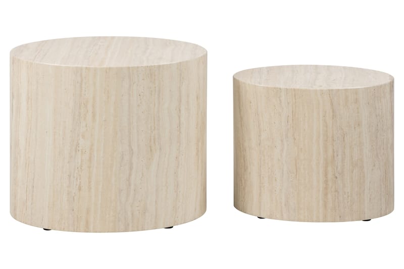 Mirol 33x48 cm Ovalt Soffbord i Sten - Beige - Möbler - Bord & matgrupper - Soffbord