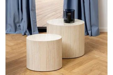 Mirol 33x48 cm Ovalt Soffbord i Sten - Beige - Möbler - Bord & matgrupper - Soffbord