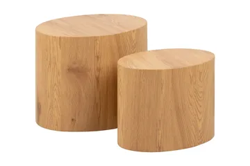 Mirol Satsbord 48 cm Ovalt Soffbord i Ek - Brun - Möbler - Bord & matgrupper - Soffbord