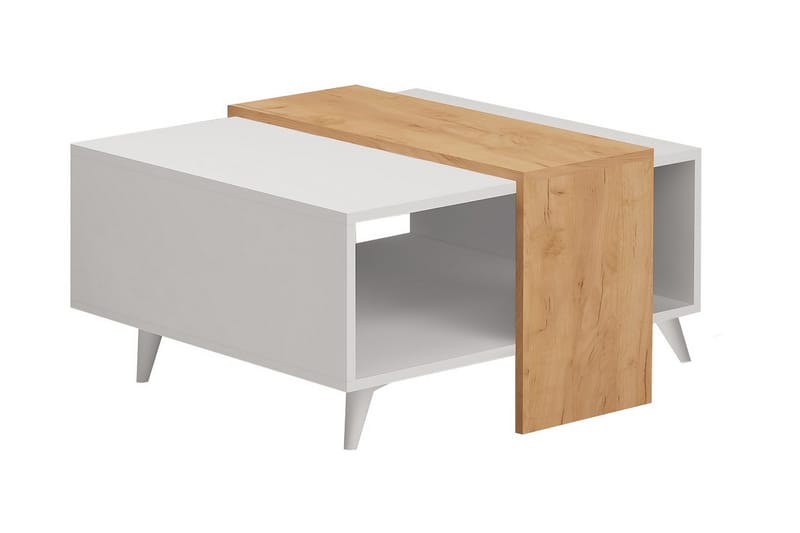 Mod Design Soffbord 80 cm med Förvaring Hylla - Trä/Vit - Möbler - Bord & matgrupper - Soffbord
