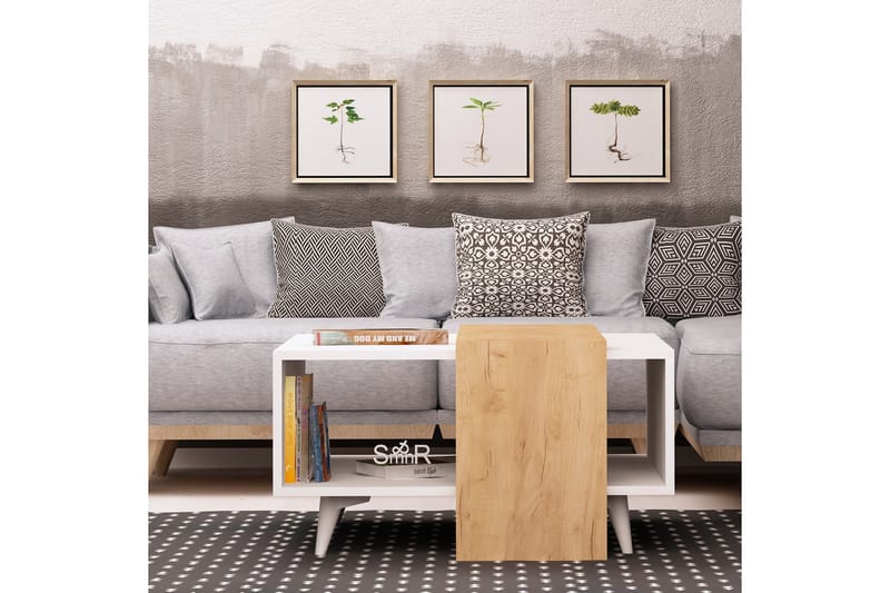 Mod Design Soffbord 80 cm med Förvaring Hylla - Trä/Vit - Möbler - Bord & matgrupper - Soffbord