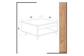 Mod Design Soffbord 80 cm med Förvaring Låda + Hylla - Trä/Vit - Möbler - Bord & matgrupper - Soffbord