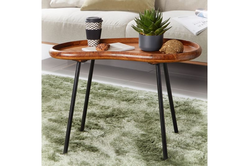 Mondry Soffbord 79 cm Njurformat - Massivt Trä/Svart - Möbler - Bord & matgrupper - Soffbord