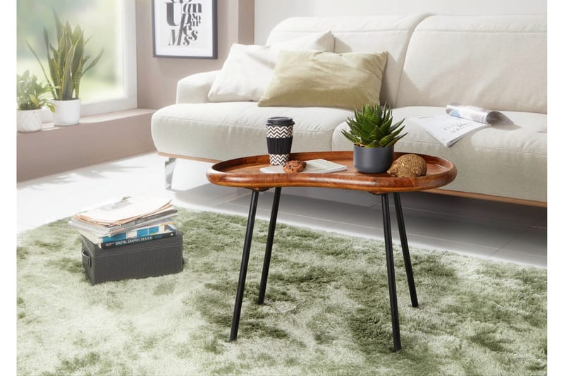 Mondry Soffbord 79 cm Njurformat - Massivt Trä/Svart - Möbler - Bord & matgrupper - Soffbord