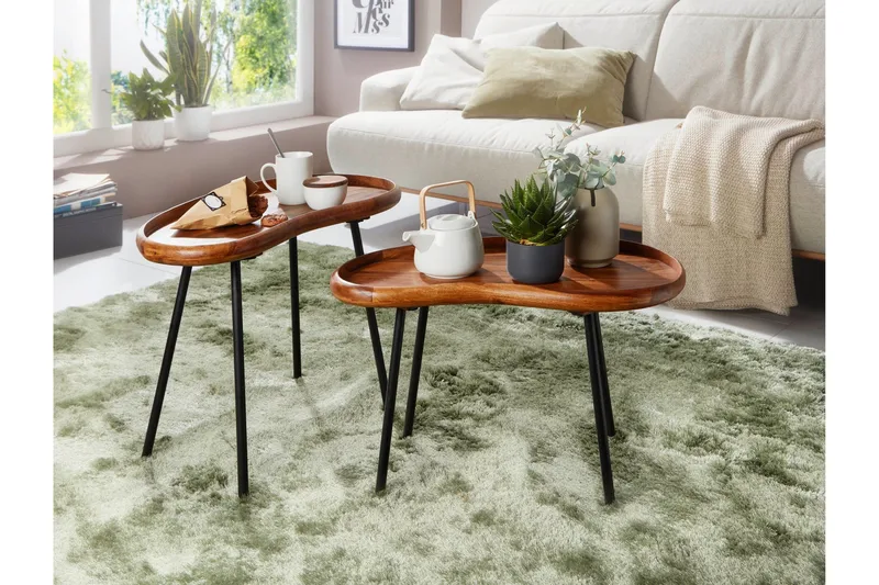 Mondry Soffbord 79 cm Njurformat - Massivt Trä/Svart - Möbler - Bord & matgrupper - Soffbord