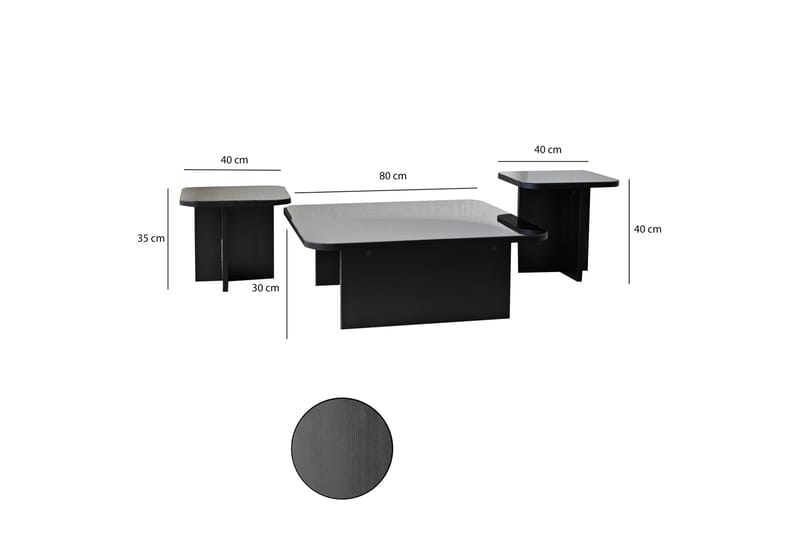 Moosonee Soffbord 80 cm - Svart - Soffbord