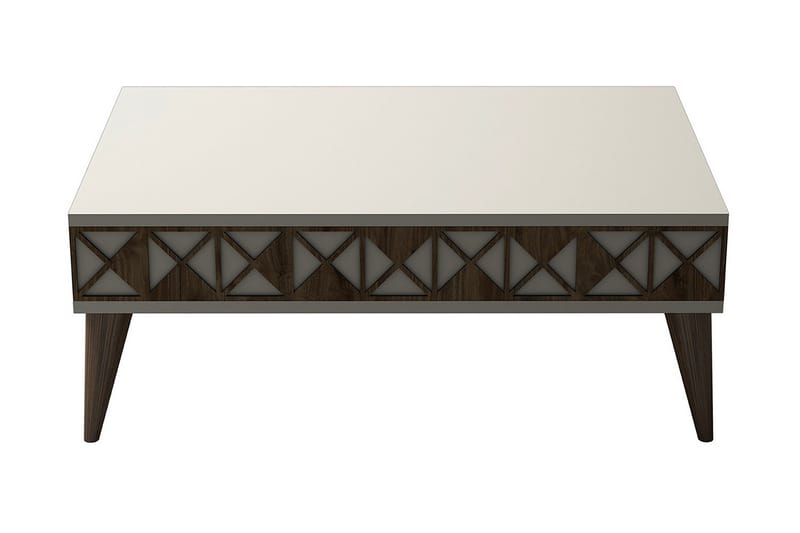 Muennink Soffbord 90 cm med Förvaring Hylla - Krämvit/Brun - Möbler - Bord & matgrupper - Soffbord