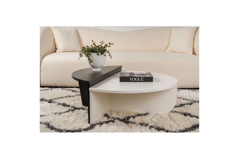 Soffbord Mukund Trä Vit Trä Svart - Trä Vit Trä Svart - Möbler - Bord & matgrupper - Soffbord