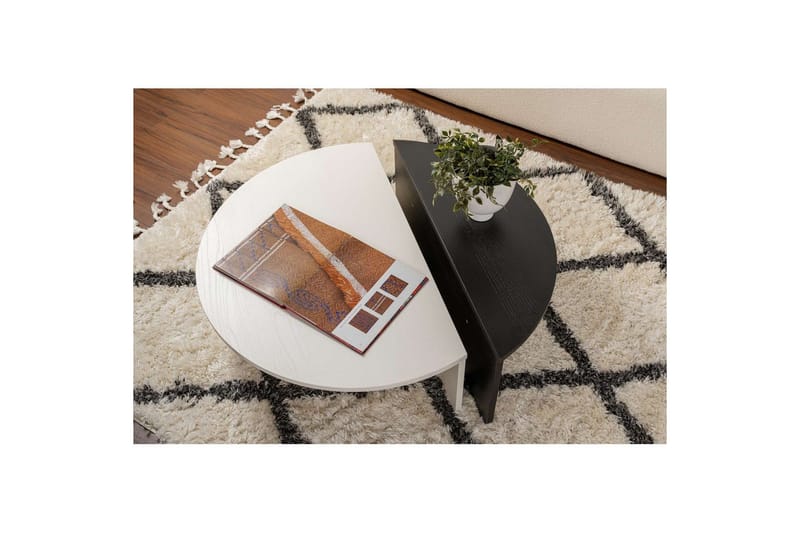 Soffbord Mukund Trä Vit Trä Svart - Trä Vit Trä Svart - Möbler - Bord & matgrupper - Soffbord